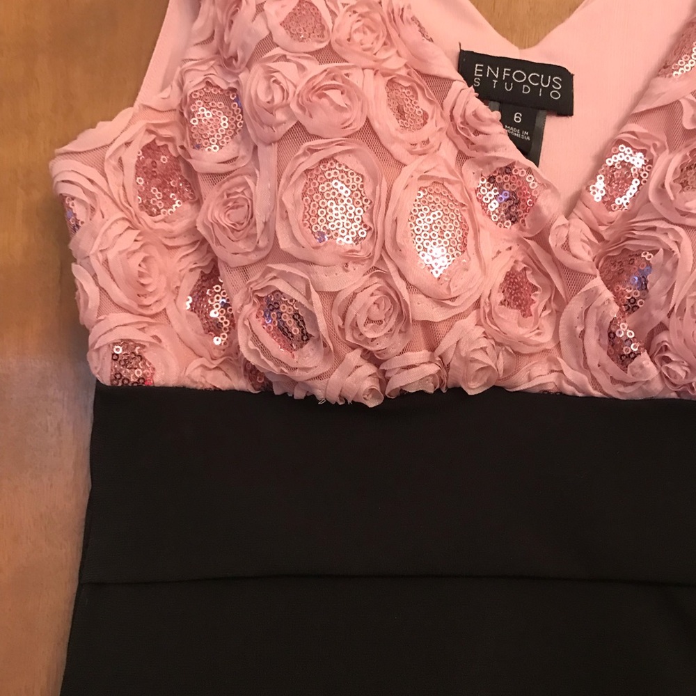 Rose Sequin Black Dress